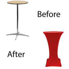 24 inch Highboy Cocktail Spandex Table Cover Red