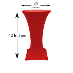 24 inch Highboy Cocktail Spandex Table Cover Red