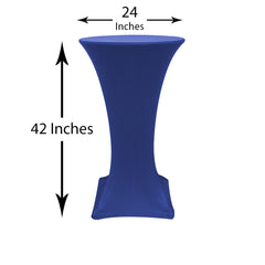 24 inch Highboy Cocktail Spandex Table Cover Royal Blue