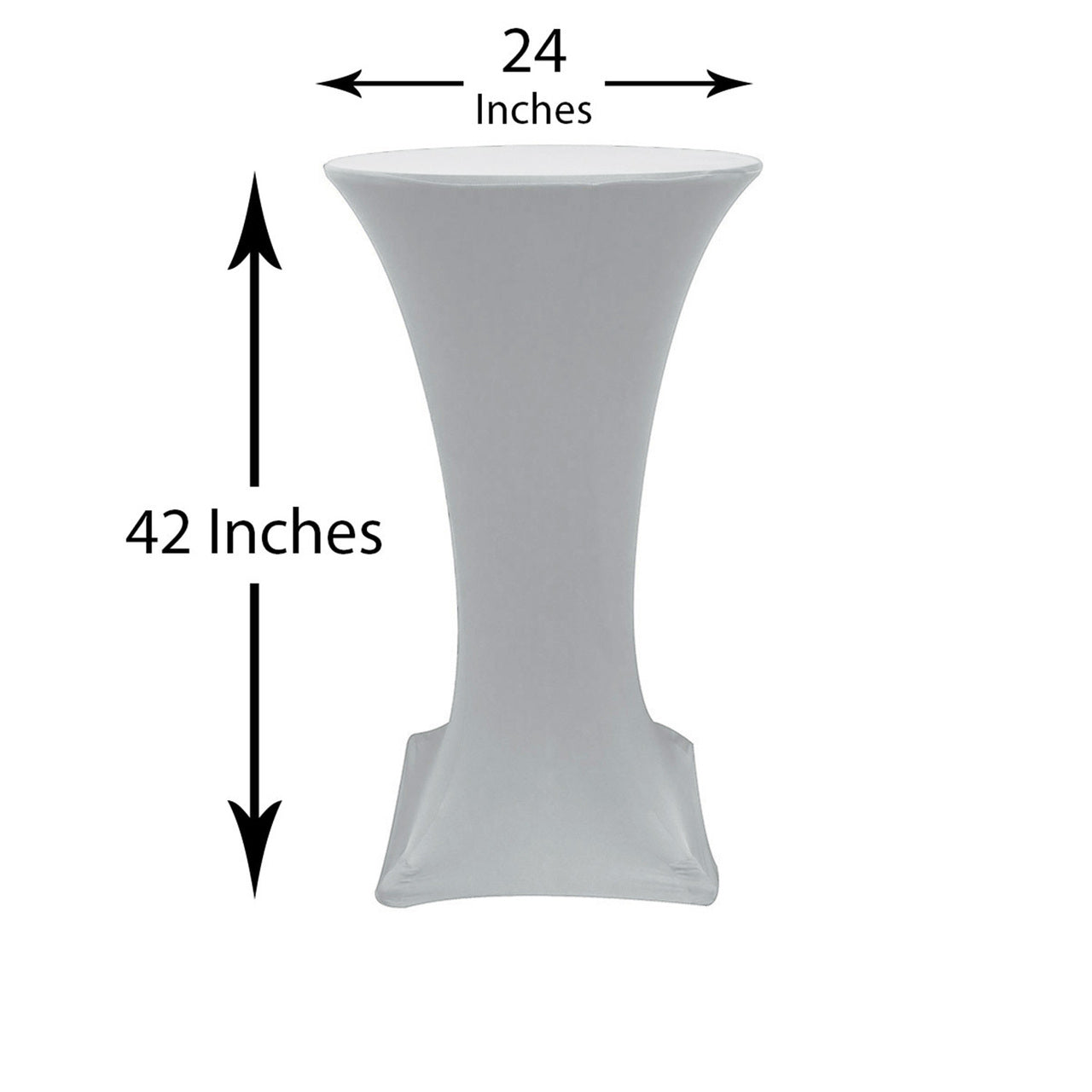 24 inch Highboy Cocktail Spandex Table Cover Silver