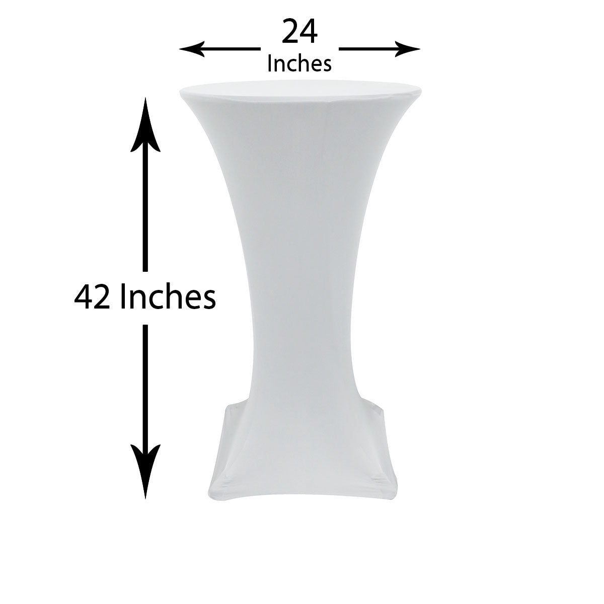 24 inch Highboy Cocktail Spandex Table Cover White