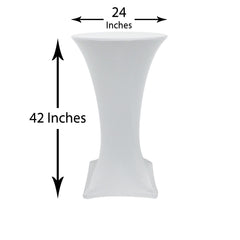 24 inch Highboy Cocktail Spandex Table Cover White