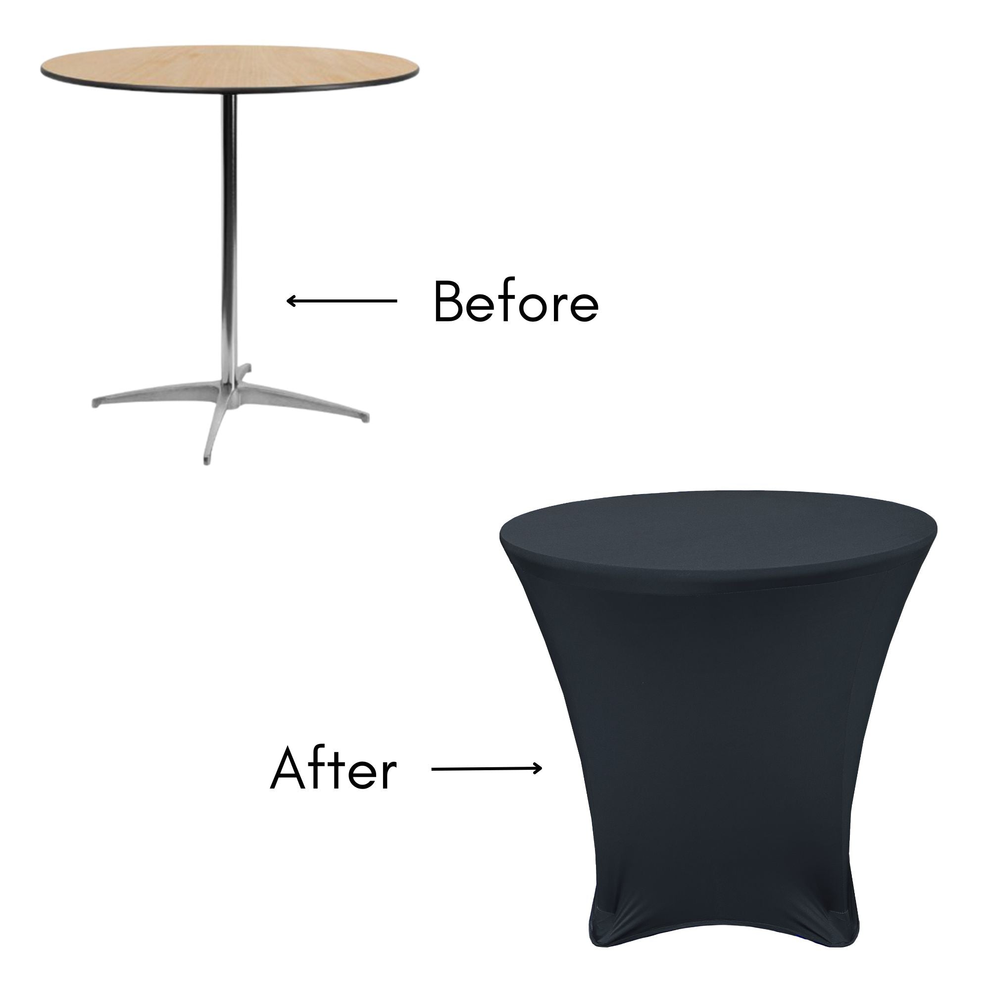 36 x 30 inch Lowboy Cocktail Spandex Table Cover Black