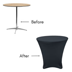30 x 30 inch Lowboy Cocktail Spandex Table Cover Black