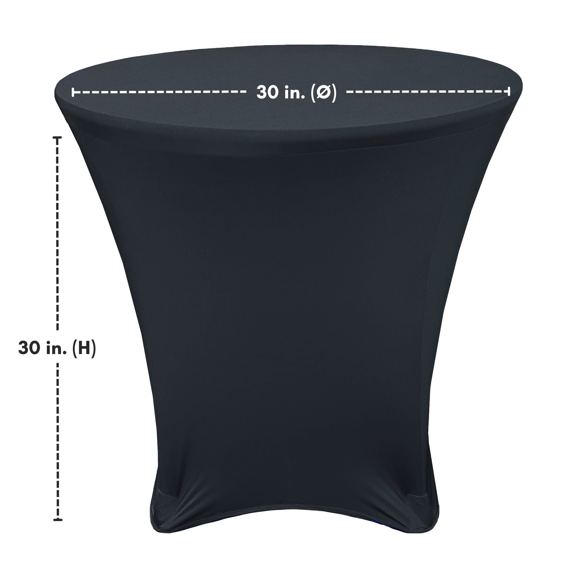 30 x 30 inch Lowboy Cocktail Spandex Table Cover Black