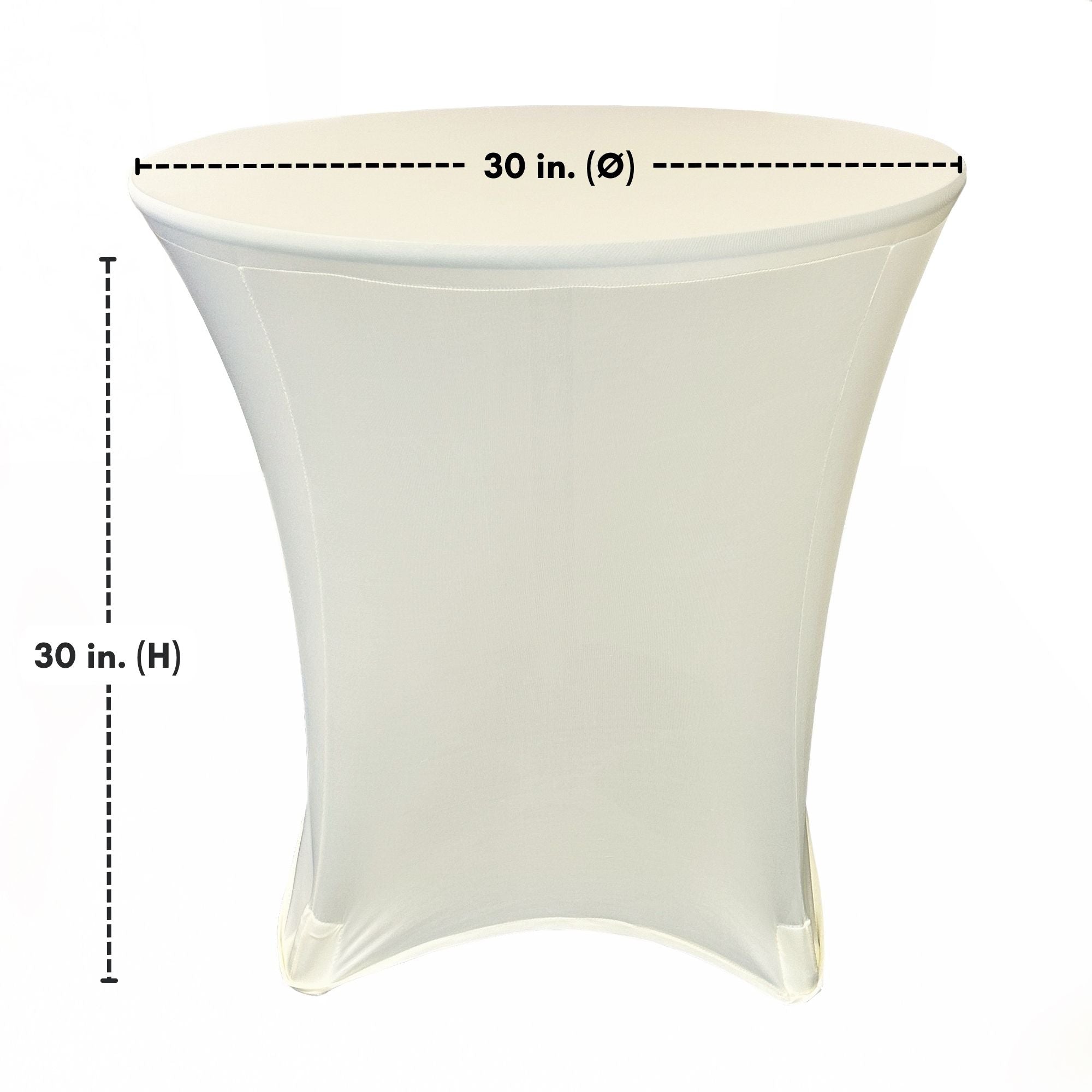 30 x 30 inch Lowboy Cocktail Spandex Table Cover Ivory