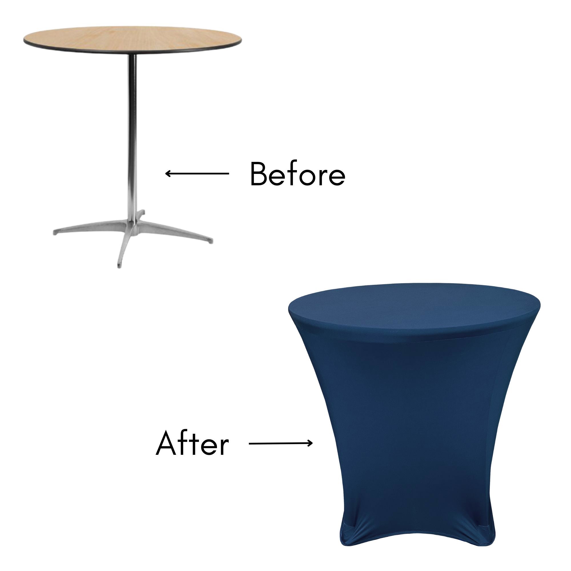 36 x 30 inch Lowboy Cocktail Spandex Table Cover Navy Blue