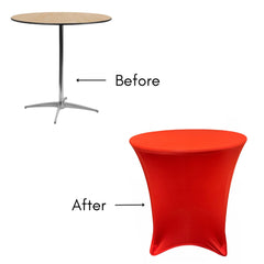 30 x 30 inch Lowboy Cocktail Spandex Table Cover Red