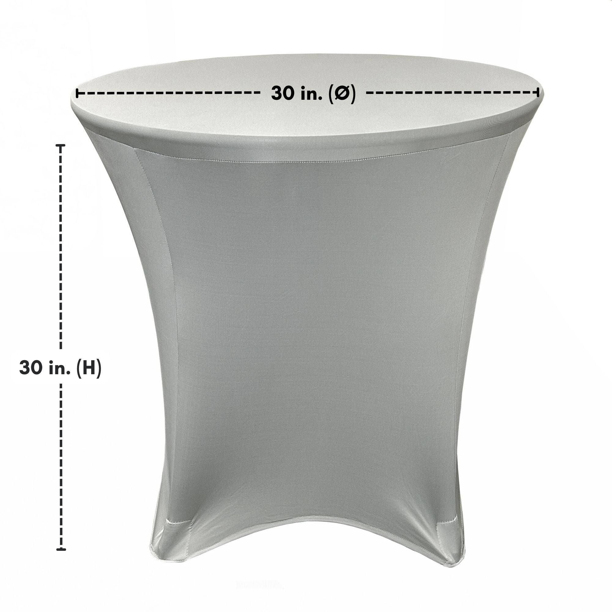 30 x 30 inch Lowboy Cocktail Spandex Table Cover Silver