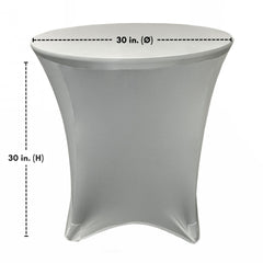 30 x 30 inch Lowboy Cocktail Spandex Table Cover Silver