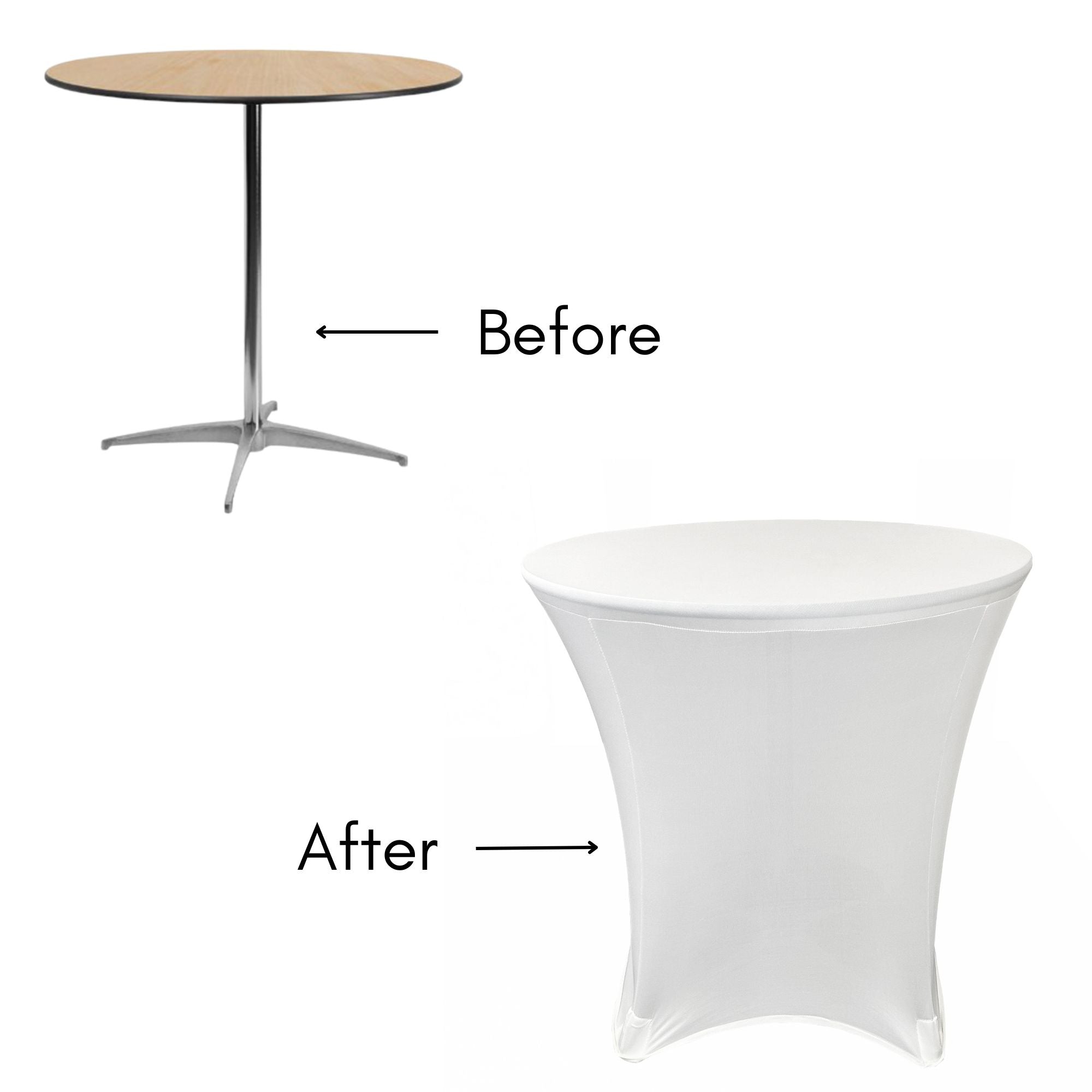 30 x 30 inch Lowboy Cocktail Spandex Table Cover White