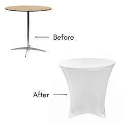 30 x 30 inch Lowboy Cocktail Spandex Table Cover White
