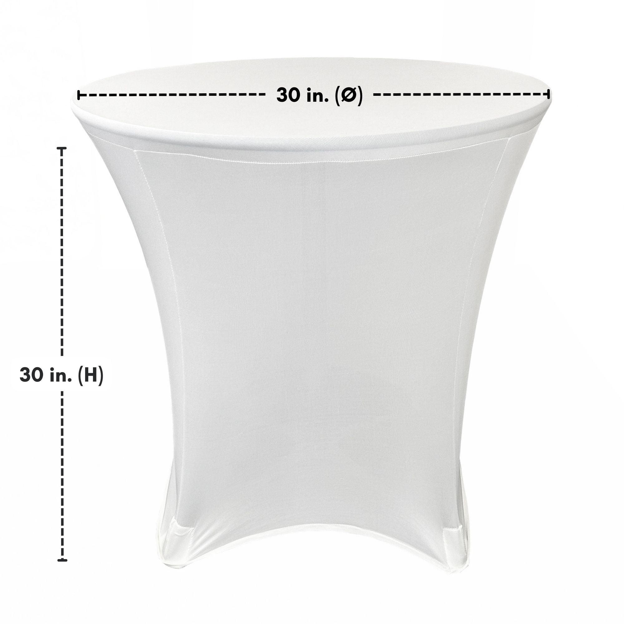 30 x 30 inch Lowboy Cocktail Spandex Table Cover White