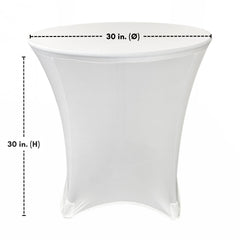 30 x 30 inch Lowboy Cocktail Spandex Table Cover White