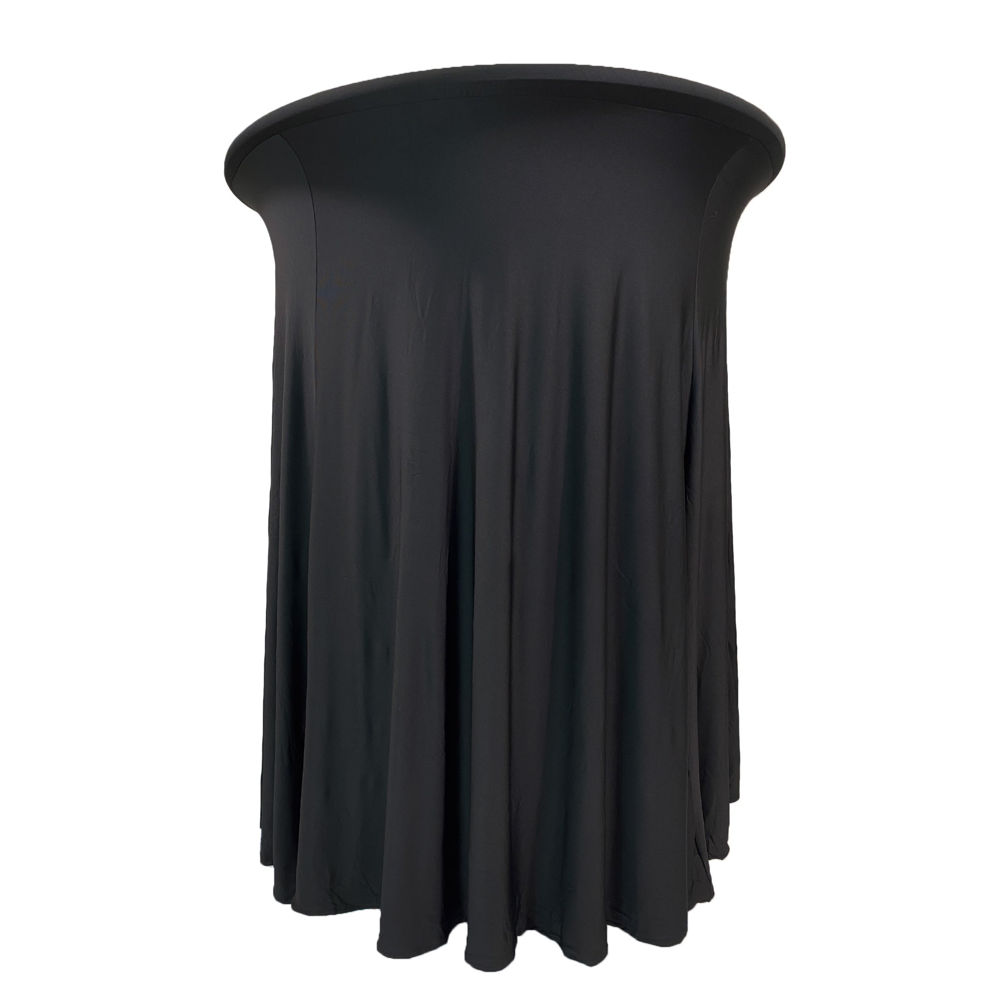 30 inch Highboy Cocktail Round Wavy Draping Stretch Spandex Table Cover Black