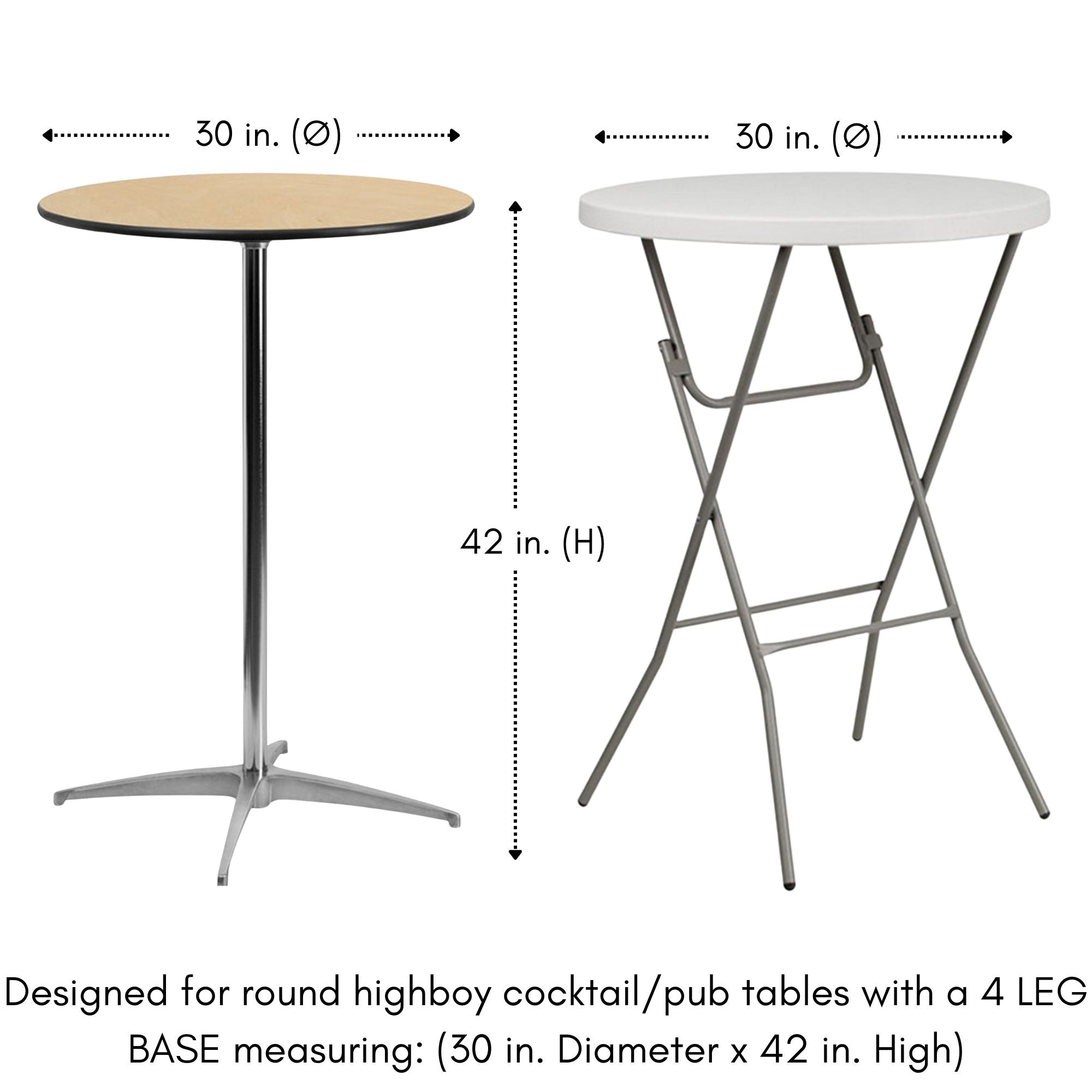 30 inch Highboy Cocktail Round Spandex Table Cover Red