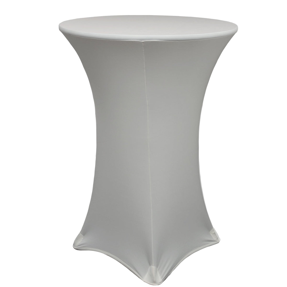 30 inch Highboy Cocktail Round Spandex Table Cover Silver