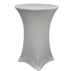 30 inch Highboy Cocktail Round Spandex Table Cover Silver