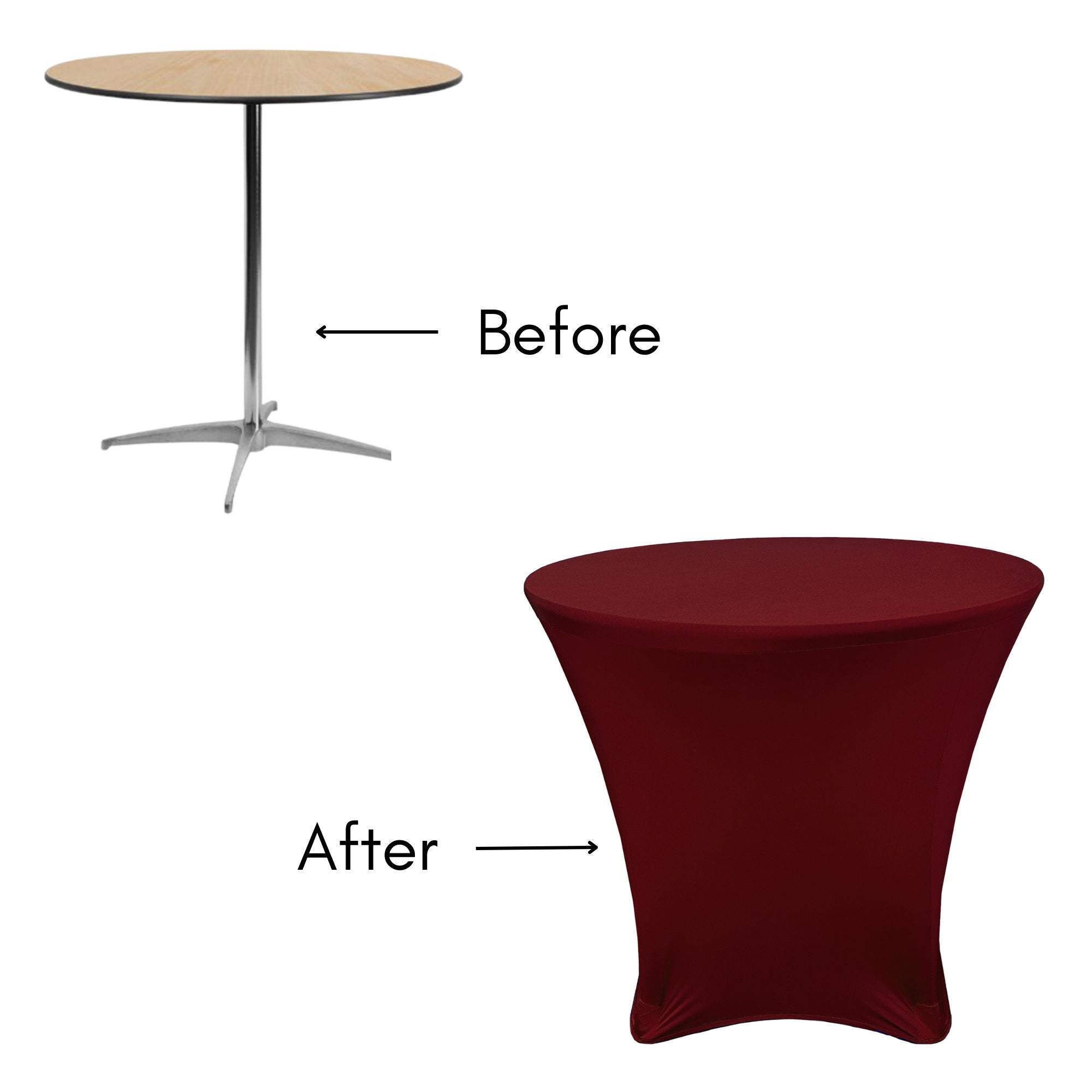 36 x 30 inch Lowboy Cocktail Spandex Table Cover Burgundy