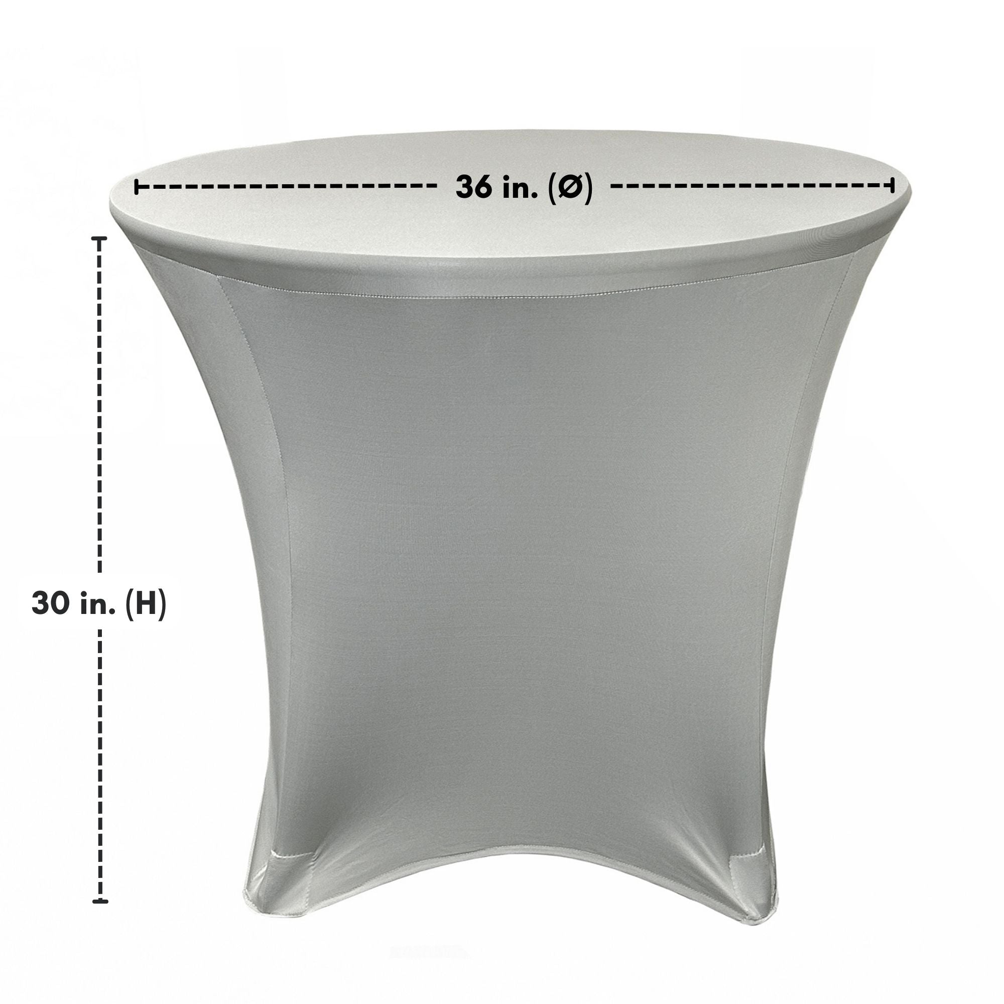 36 x 30 inch Lowboy Cocktail Spandex Table Cover Silver