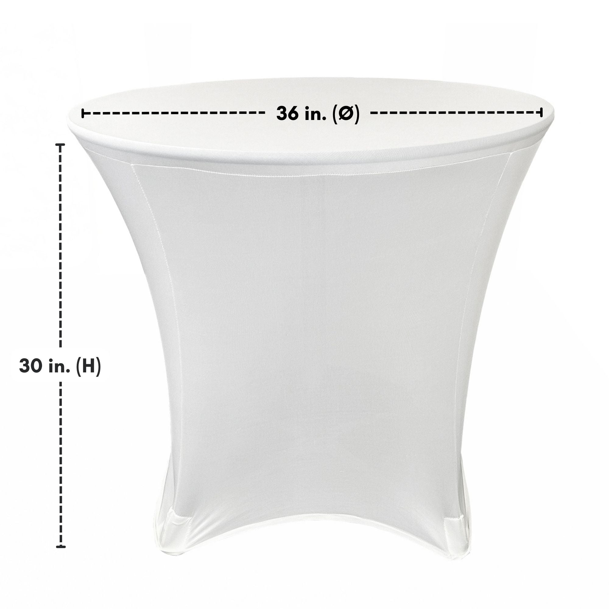 36 x 30 inch Lowboy Cocktail Spandex Table Cover White