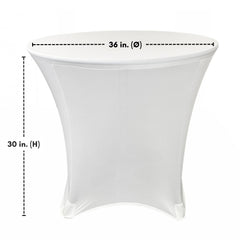 36 x 30 inch Lowboy Cocktail Spandex Table Cover White