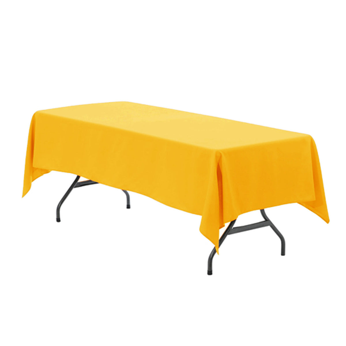 60 x 126 inch Polyester Rectangular Tablecloth Gold
