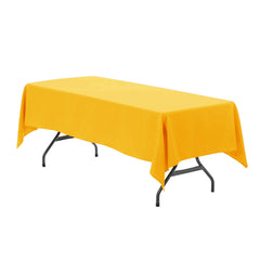 60 x 126 inch Polyester Rectangular Tablecloth Gold