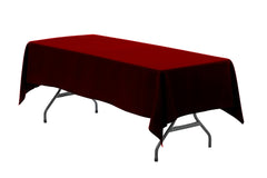 60 x 126 inch Polyester Rectangular Tablecloth Burgundy