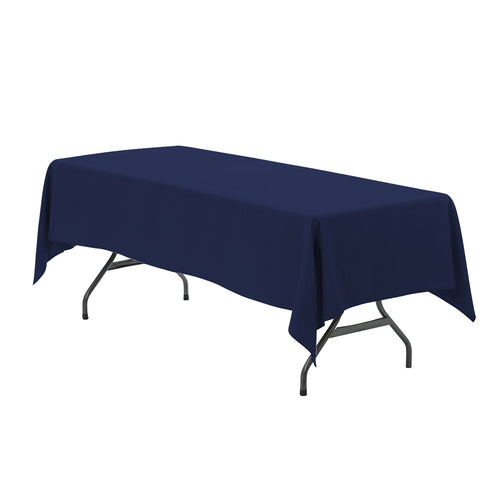 60 x 126 inch Polyester Rectangular Tablecloth Navy Blue