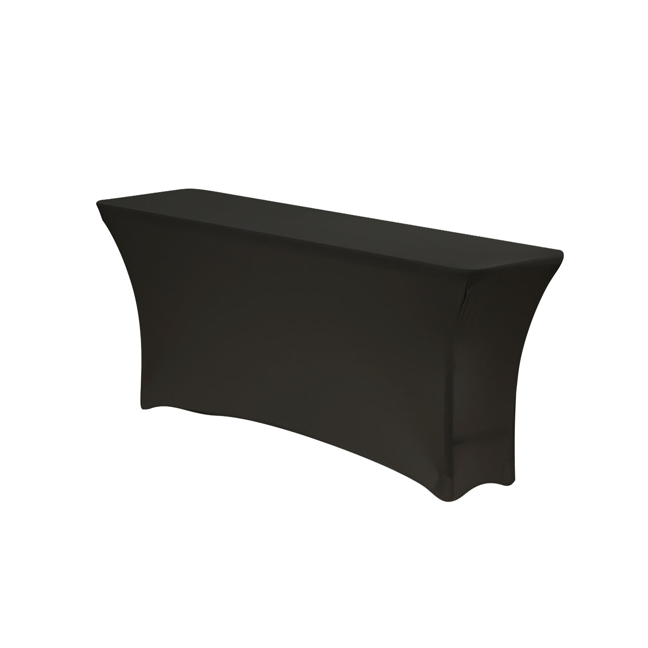 6 Ft  x 18 Inches Open Back Classroom Spandex Table Cover Black