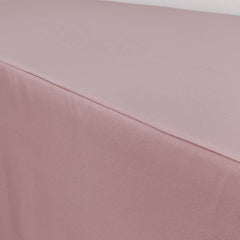 6 ft Fitted Polyester Tablecloth Rectangular Dusty Rose