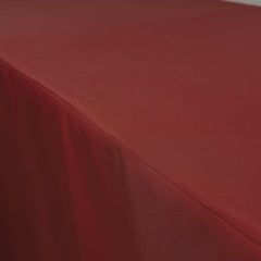 6 ft. Fitted Polyester Tablecloth Rectangular Burgundy