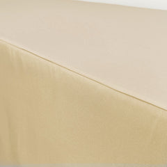 6 ft Rectangular Fitted Polyester Tablecloth Champagne