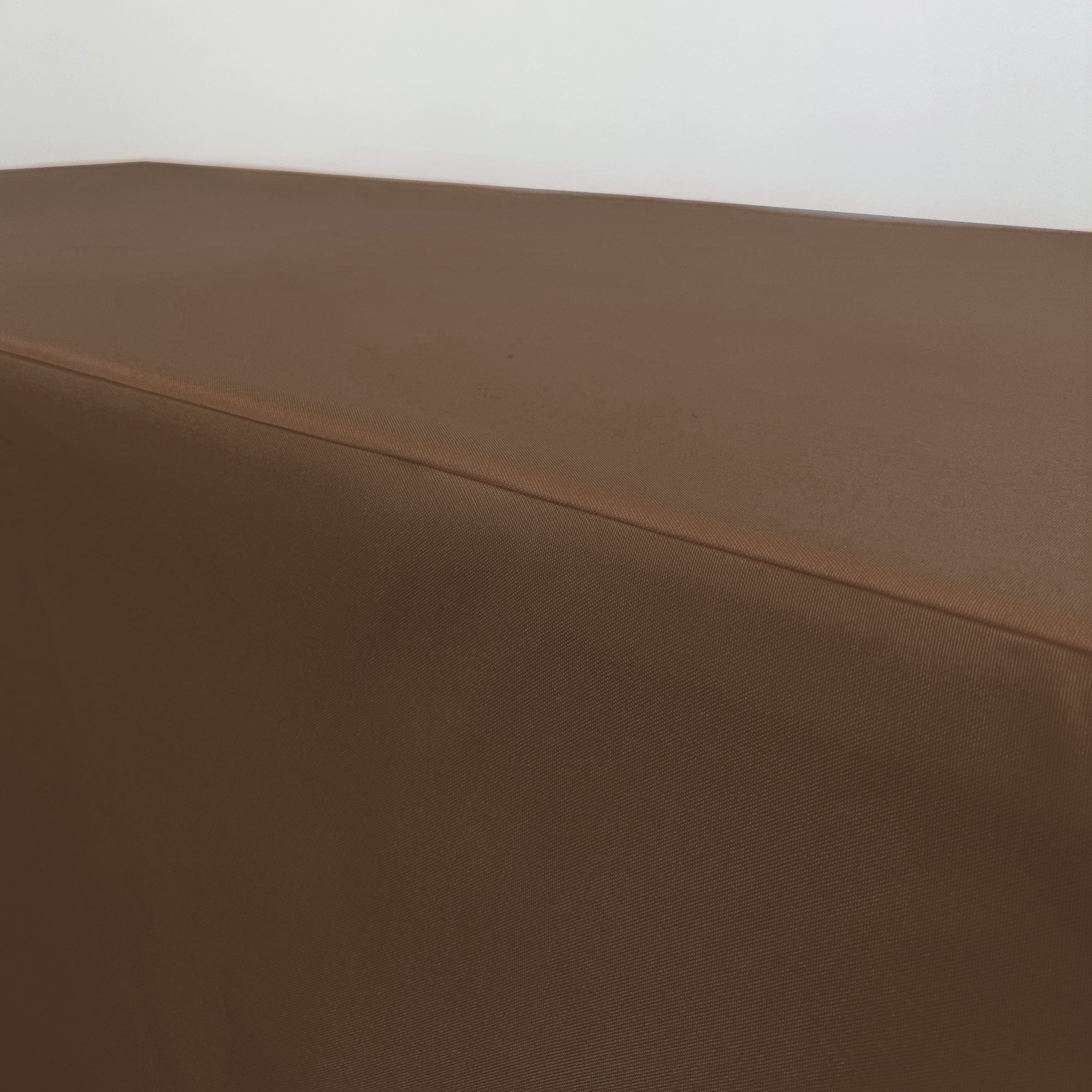 6 ft Fitted Polyester Tablecloth Rectangular Chocolate Brown