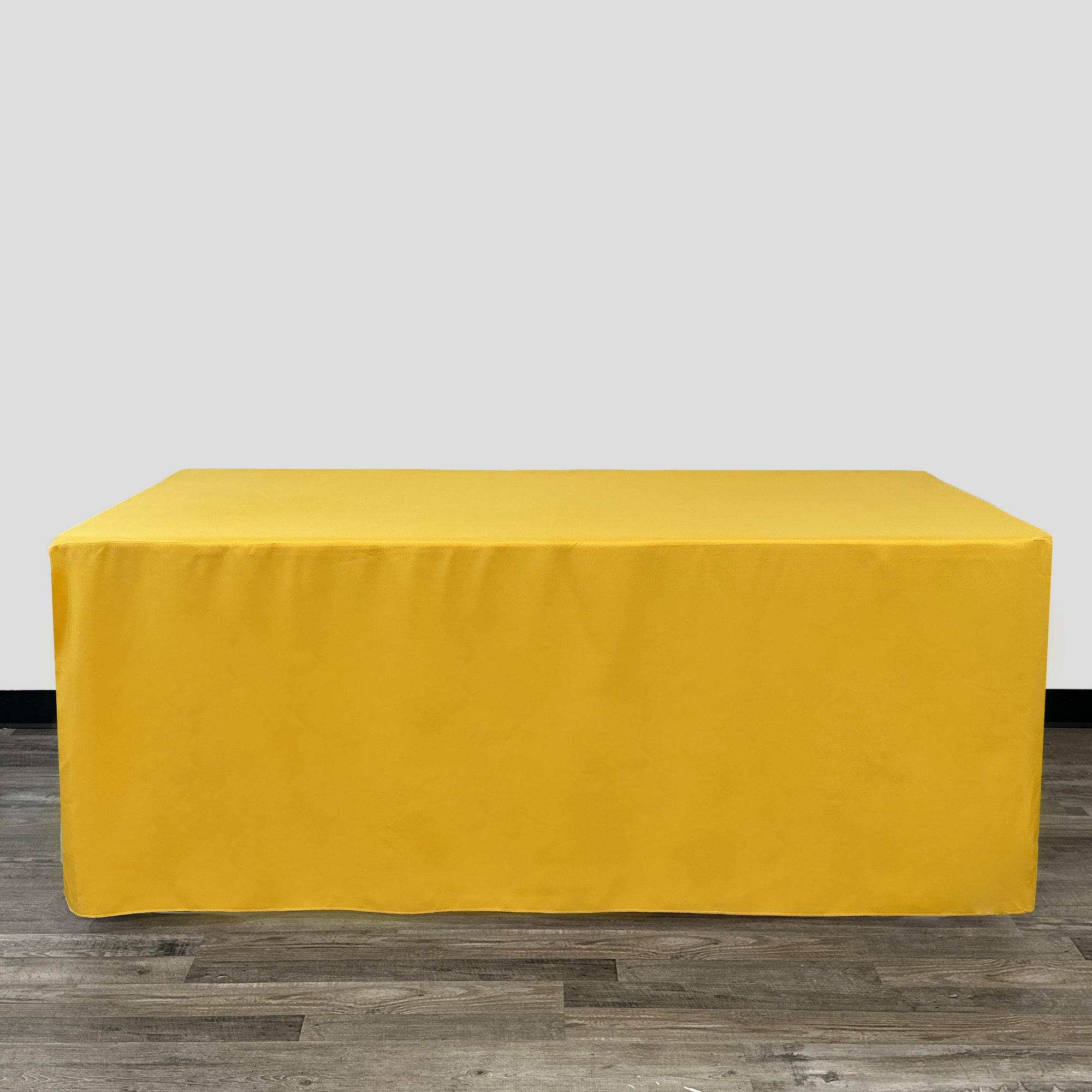 6 ft. Fitted Polyester Tablecloth Rectangular Gold