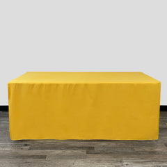 6 ft. Fitted Polyester Tablecloth Rectangular Gold
