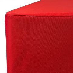 6 ft Rectangular Fitted Polyester Tablecloth  Red