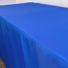 6 ft Rectangular Fitted Polyester Tablecloth Royal Blue
