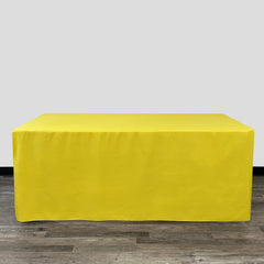 6 ft Fitted Polyester Tablecloth Rectangular Canary Yellow