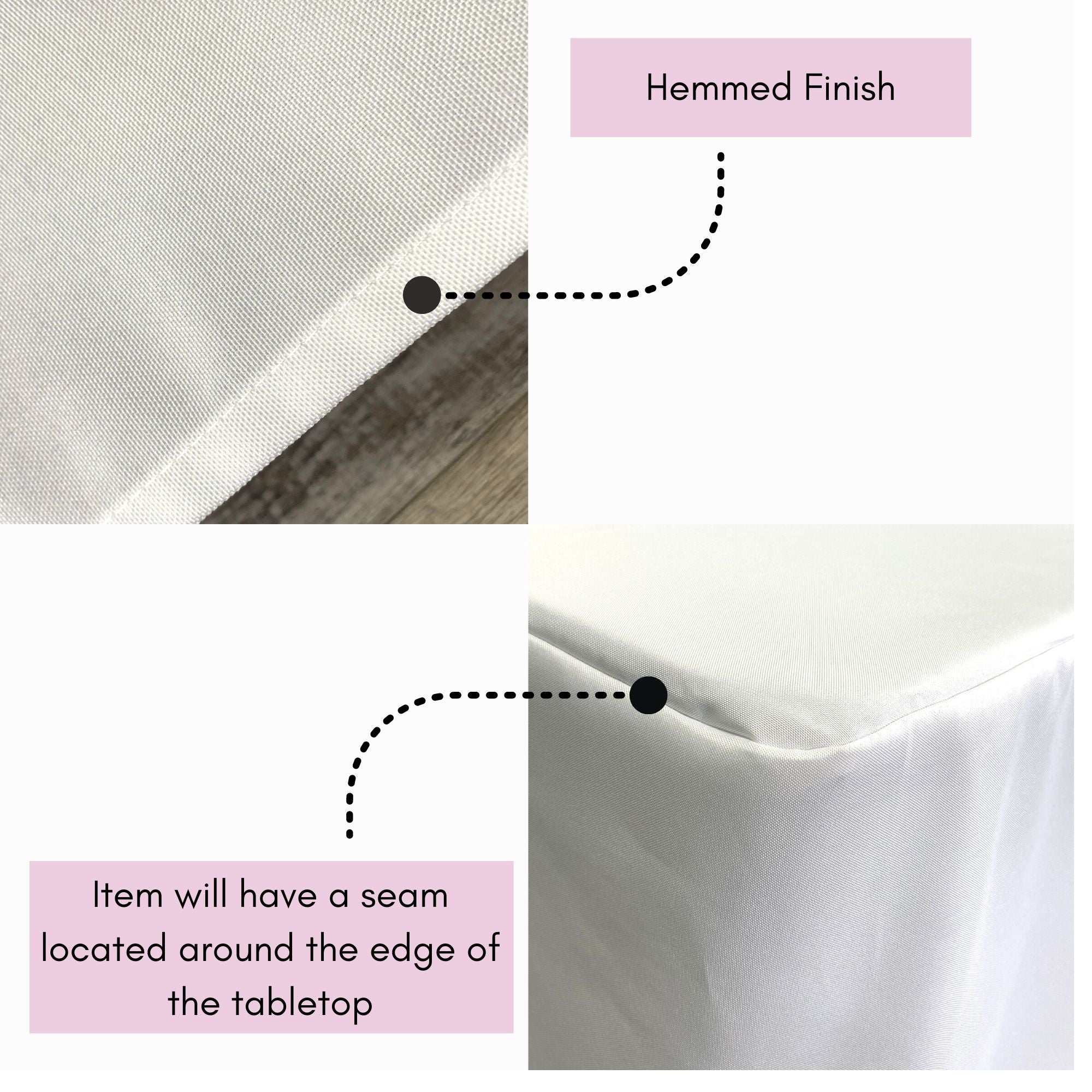 6 ft Fitted Slit Open Back Polyester Rectangular Tablecloth White