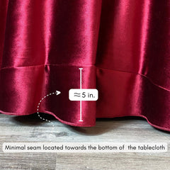 120 Inch Round Velvet Tablecloth Burgundy