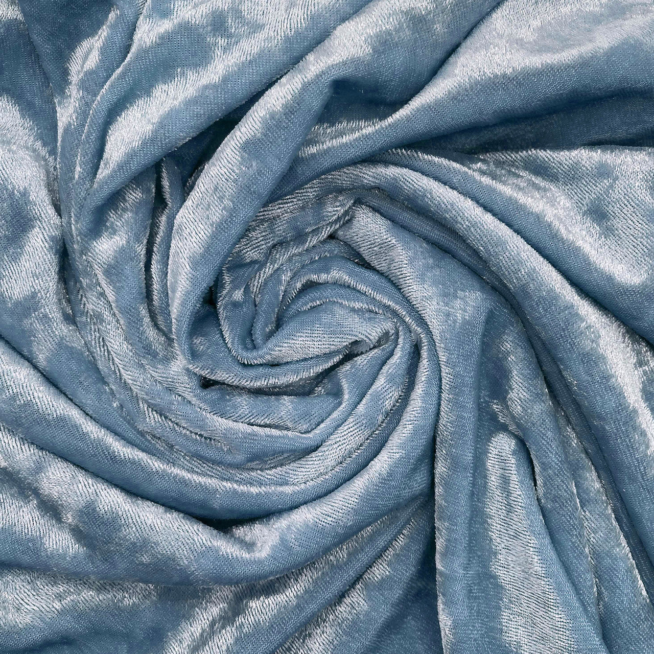 120 Inch Round Crushed Velvet Tablecloth Dusty Blue