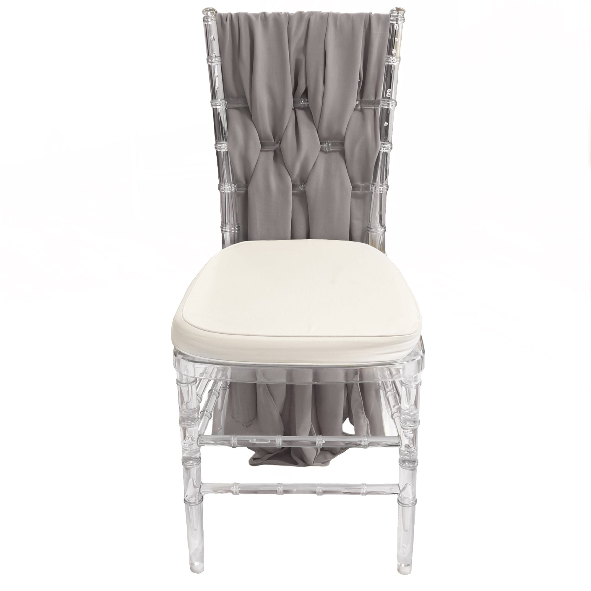 5 Pack 6 Ft Chiffon Chiavari Chair Sashes Silver