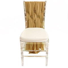 5 Pack 6 Ft Chiffon Chiavari Chair Sashes Gold