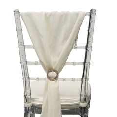 5 Pack 6 Ft Chiffon Chiavari Chair Sashes Ivory
