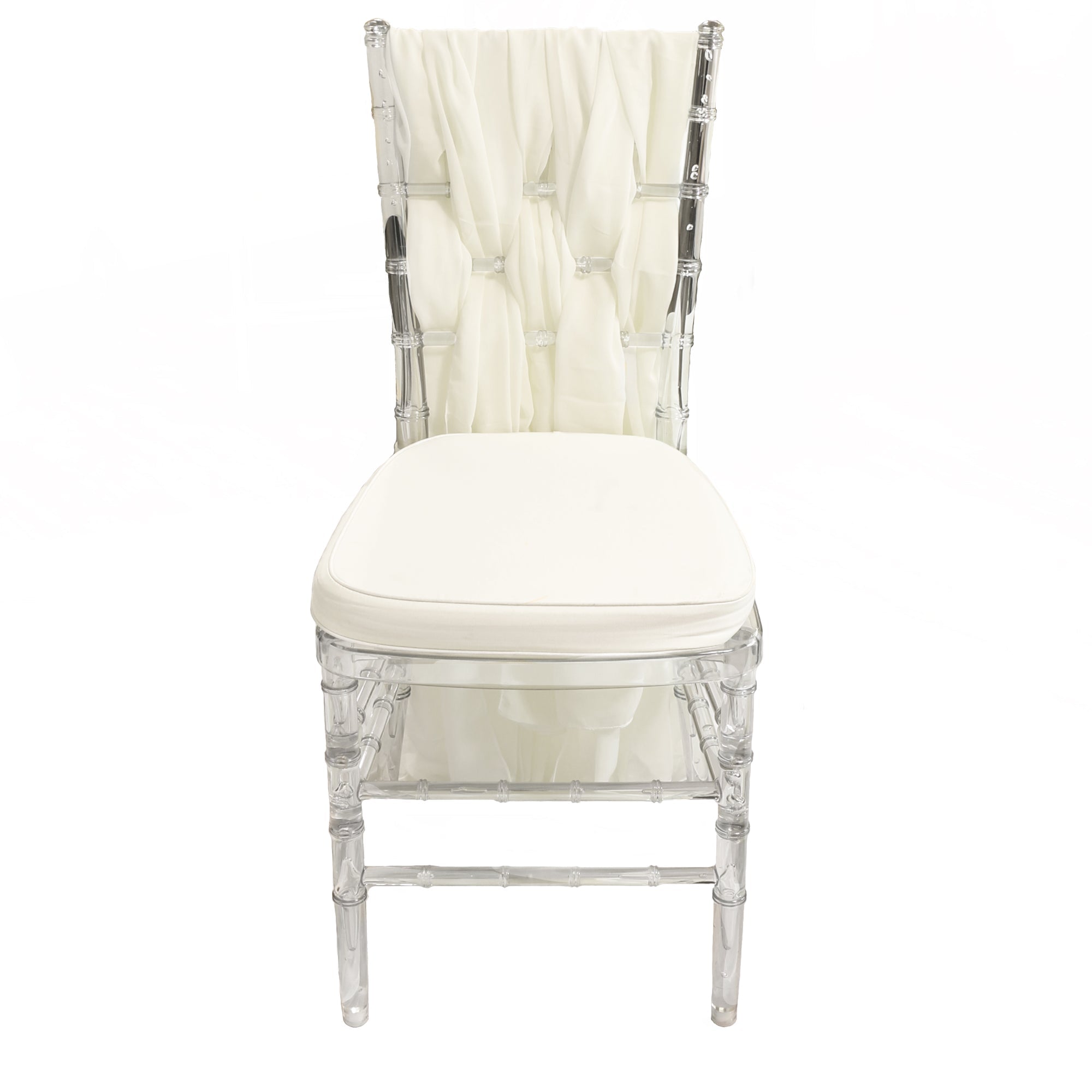 5 Pack 6 Ft Chiffon Chiavari Chair Sashes Ivory