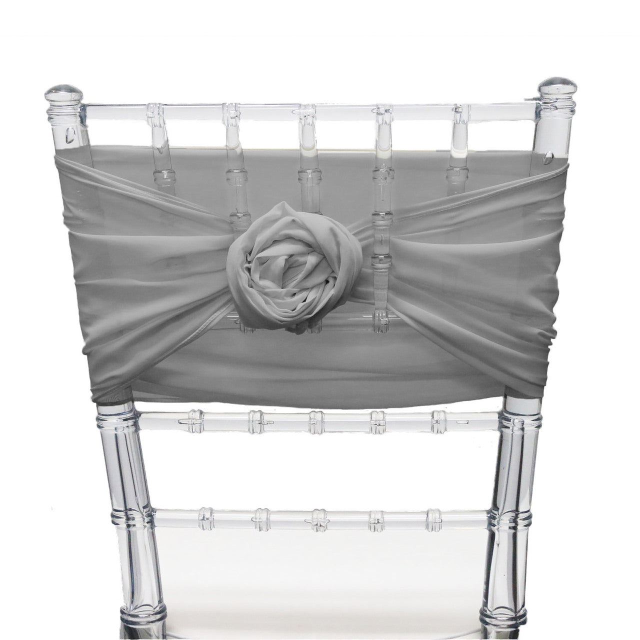 5 Pack 6 Ft Chiffon Chiavari Chair Sashes Silver