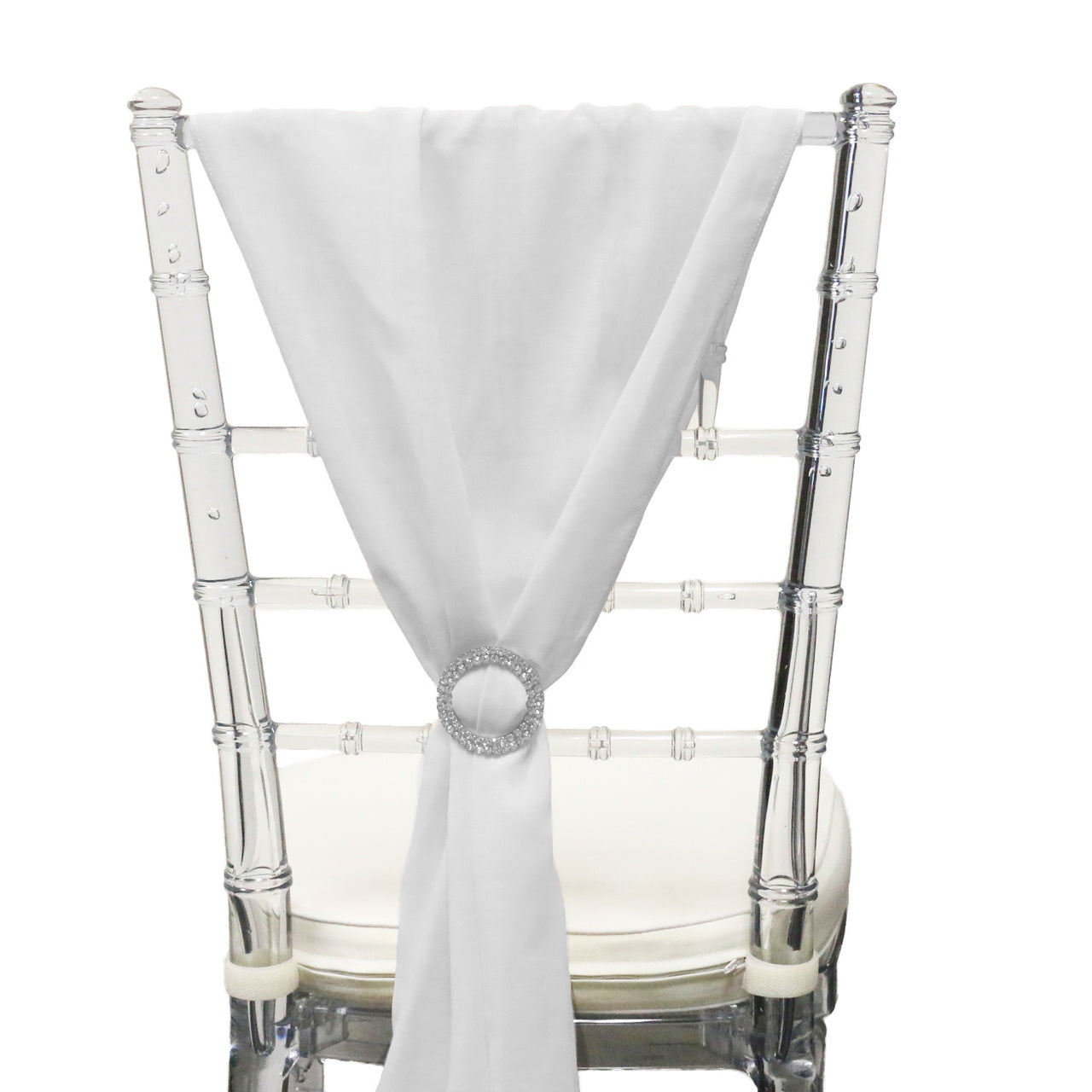5 Pack 6 Ft Chiffon Chiavari Chair Sashes White