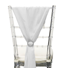 5 Pack 6 Ft Chiffon Chiavari Chair Sashes White